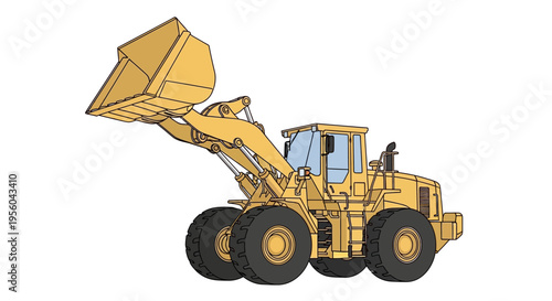 Large Yellow Construction Wheel Loader Machine.