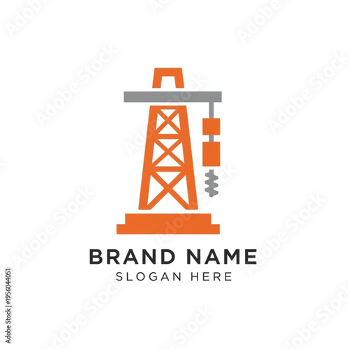 Construction Crane Logo Design - Modern, Geometric, and Industrial Icon for Building Projects.