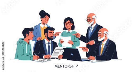 Diverse group of people engaged in mentorship program discussion