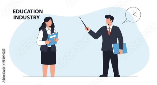 Education industry professionals talking about learning and teaching