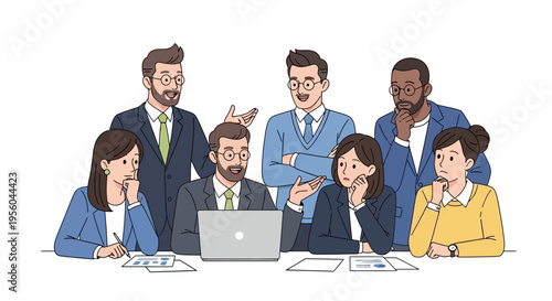 Diverse group of business professionals in a meeting