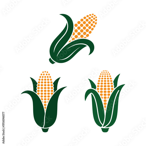 Silhouette vector outline of corn on the cob