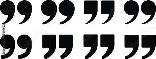 Quote mark icons quotation comma symbol vector illustration