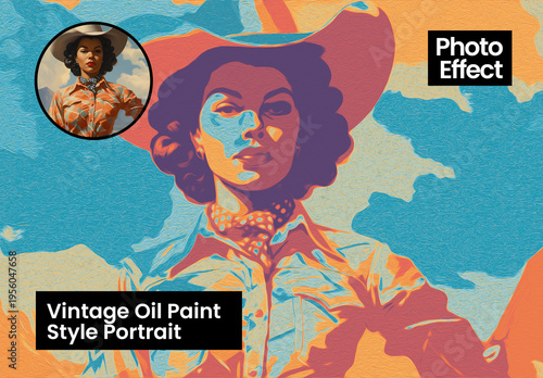 Vintage Oil Paint Style Portrait Photo Effect
