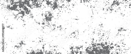 Distressed grunge texture with dark gray splatters on white background