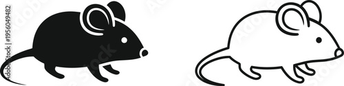 Black and white mice running side by side Vector