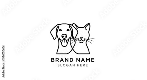 Dog and Cat Logo Design - A Simple and Minimalist Pet Brand.