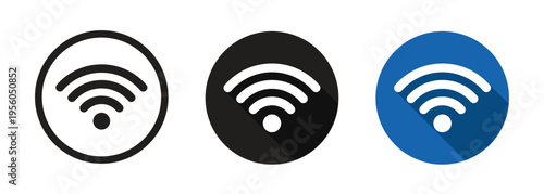 Vector Wifi In Circle Icon Set