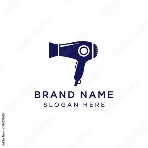 Elegant Hair Dryer Logo Design for Modern Hair Salons.