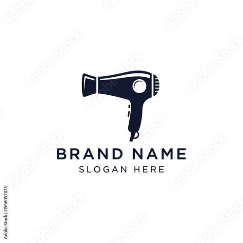 Elegant Hair Dryer Silhouette for Salon Branding and Hair Care Services.