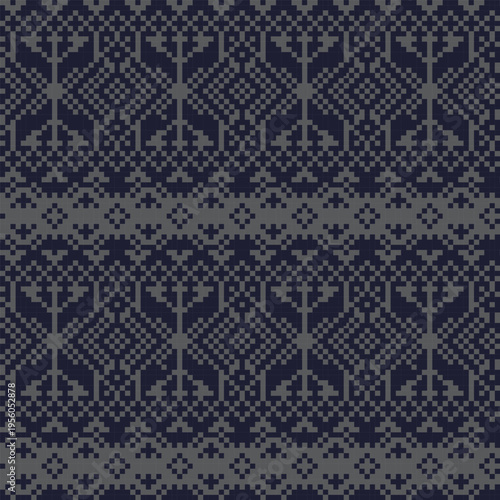 Navy And Grey Fair Isle Knitwear Pattern