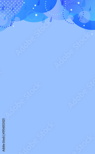 雨と波紋の抽象的な青色背景