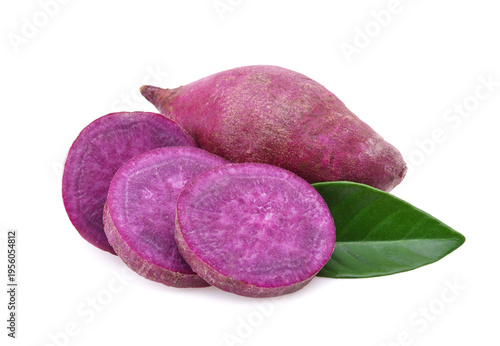 purple sweet potato isolated on white background