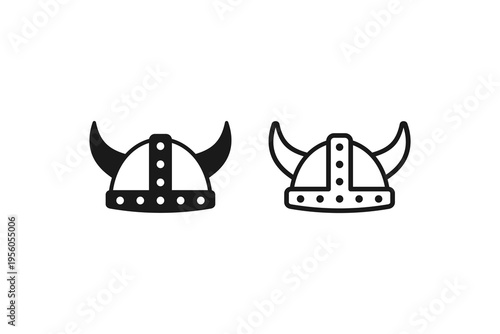 Nordic warrior helmet with horns icons representing ancient history