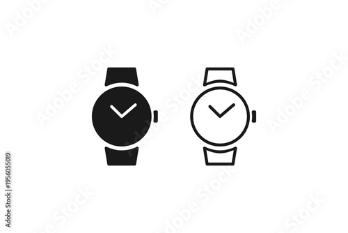 Minimalist hand watch icons for time management and fashion