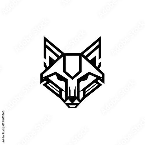 Geometric Fox Head Logo Design with Sharp Lines and Angles.