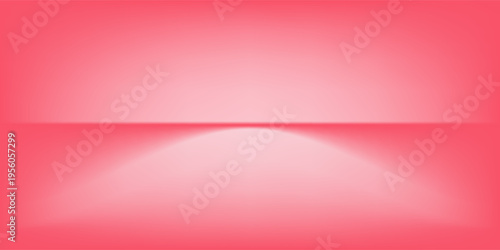 Pink studio room design concept. Light rose platform display background. Wall and floor surface backdrop for presentation, mockup template, product showcase. Soft smooth gradient wallpaper. Vector