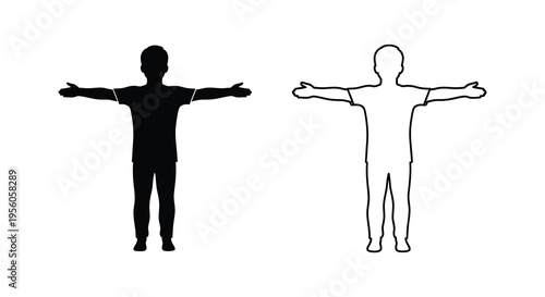 Two human figures displayed one solid one outline a striking silhouette