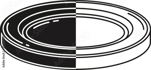 Black and white coil spring illustration Vector