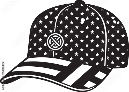 American Flag Baseball Cap Patriotic Snapback Hat Vector Illustration