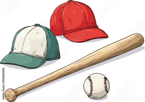 Baseball equipment with glove cap and ball