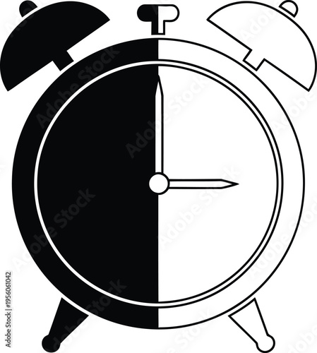 Dual tone alarm clock time Vector