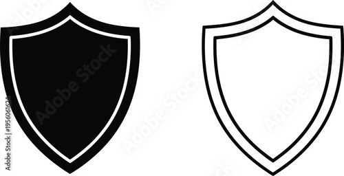 Shield icons security protection symbols Vector