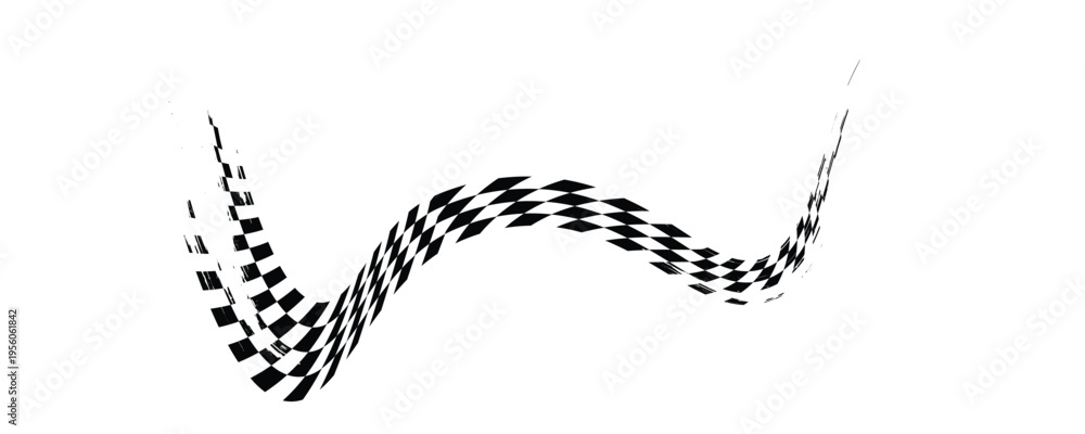 Naklejka premium Race flags or checkerboard background. Chess game or rally sport car competition wallpaper. Tilted black and white squares pattern. Banner with checkered texture. Vector flat illustration