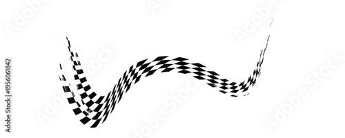 Race flags or checkerboard background. Chess game or rally sport car competition wallpaper. Tilted black and white squares pattern. Banner with checkered texture. Vector flat illustration