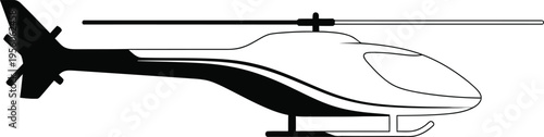Helicopter silhouette side view Vector