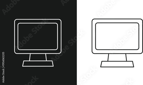 Computer monitor icon set Vector