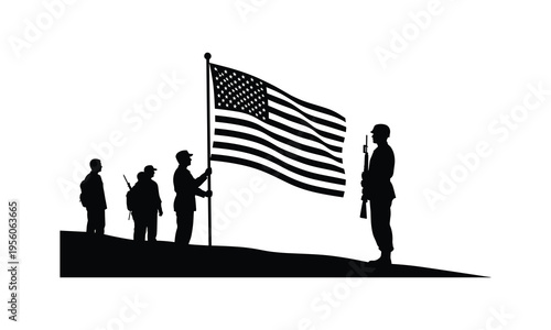 Veterans honor the american flag with solemn respect during a ceremony