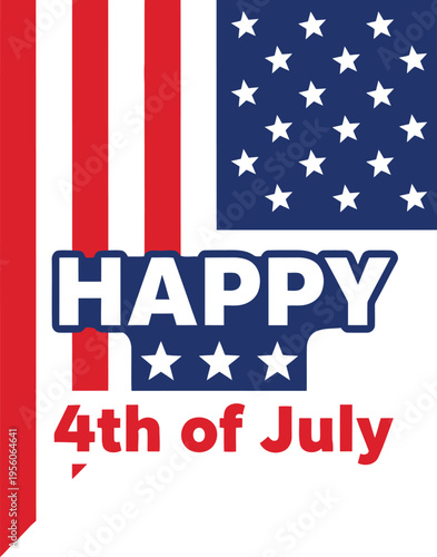 A festive graphic design celebrating the fourth of july holiday with american flag inspired motifs Vector