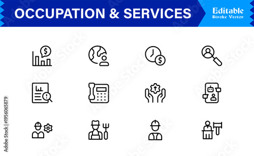 Discover our Professional Occupation and Services line icon set, a modern and minimal collection for any business needs.