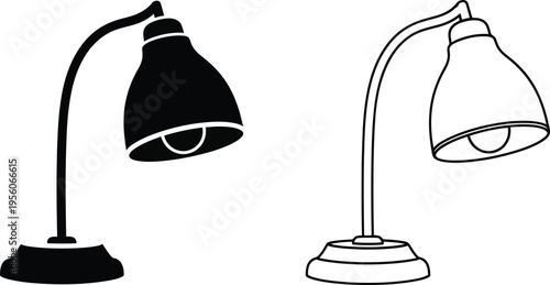 Black and white lamps on Vector