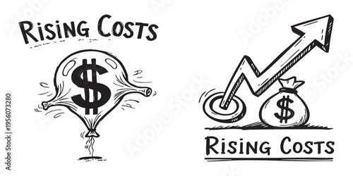 Business Scene Energy Blast Concept Illustration Black White Hand Drawn Sketch Background