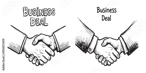 Business Scene Abstract Concept Illustration Black White Hand Drawn Sketch Background