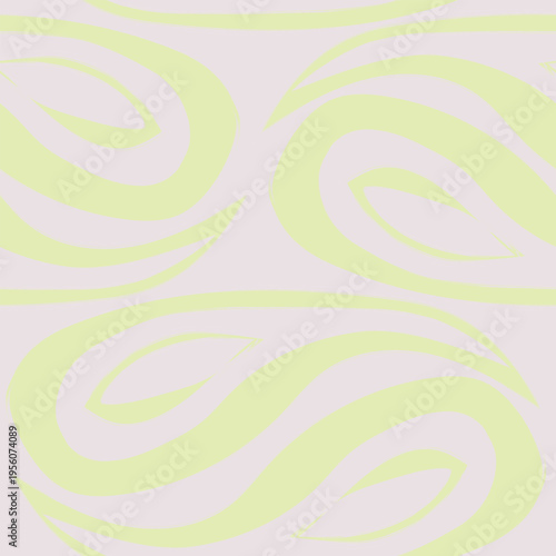 Swirling Pattern Design Pale Green And White Abstract Textile Print Fashionable Surface Design For Homeware