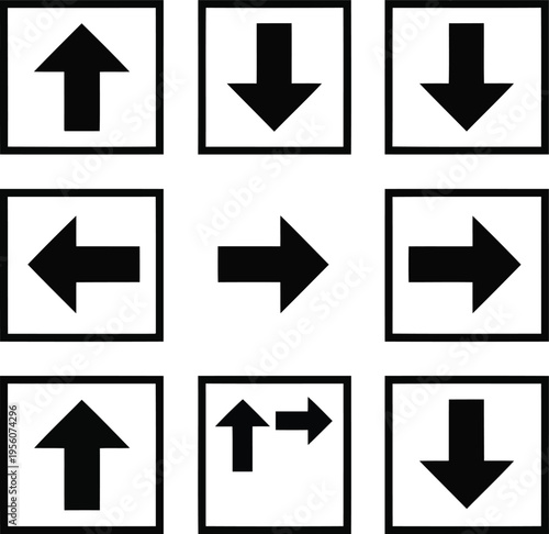 Modern Minimalist Arrow Direction Icons Set for UI UX Design Projects