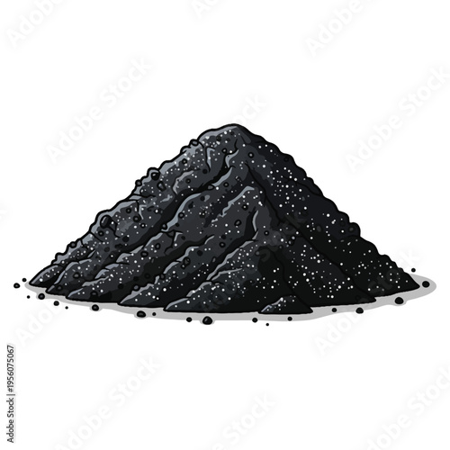 black coal pile cartoon vector illustration graphic design