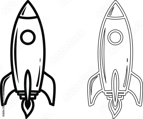 Rocket space blastoff illustration Vector