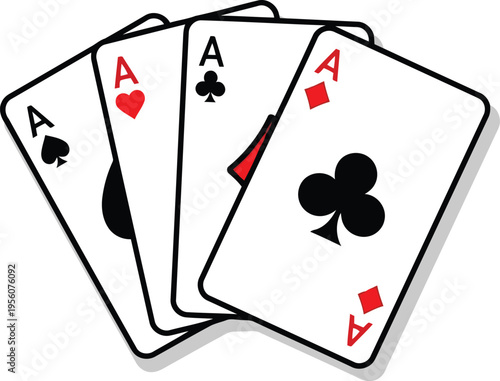 Three Ace Playing Cards Illustration for Design Projects and Presentations
