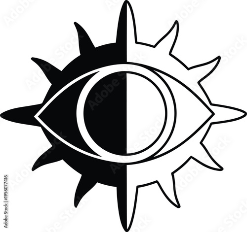 Eye of providence sun symbol Vector