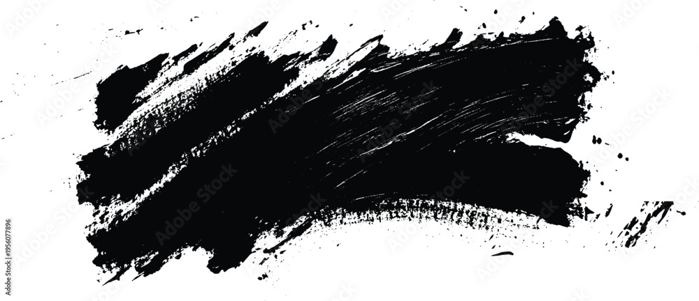 Naklejka premium Black Grunge Brush Stroke Vector. 