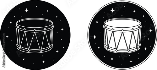 Drums in space stars night Vector