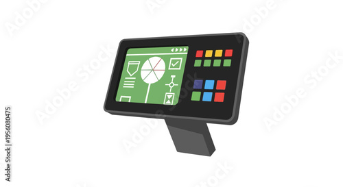 Futuristic Digital Dashboard Display with Interactive User Interface Elements