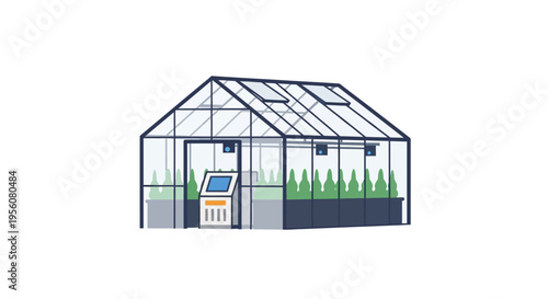 Modern greenhouse with automated technology for efficient plant cultivation