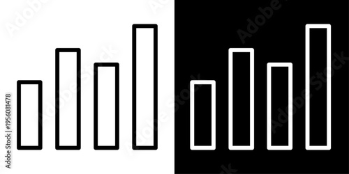 Data chart icon featuring bar graph representing analytics, statistics, business performance, data visualization and financial growth insights.