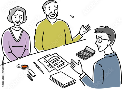 相続や契約などについて専門家に相談する高齢者夫婦