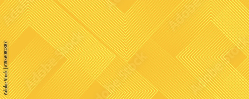Abstract yellow gradient arrow shape overlay layer background with arrow pattern and shadow. Modern graphic element. Suit for poster, brochure, banner, business, cover, web, flyer. Vector illustration